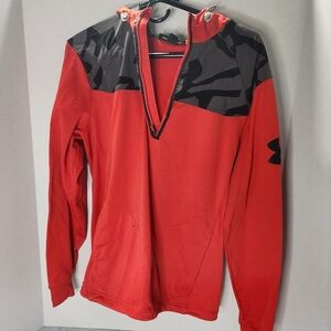 Under Armour Red and Black Zip Up Sweater